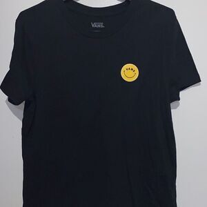 Vans Women's Black Yellow Off the Wall 100% Cotton T-Shirt Size Medium